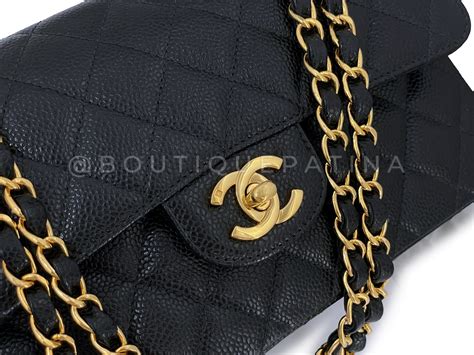 Chanel small classic flap caviar